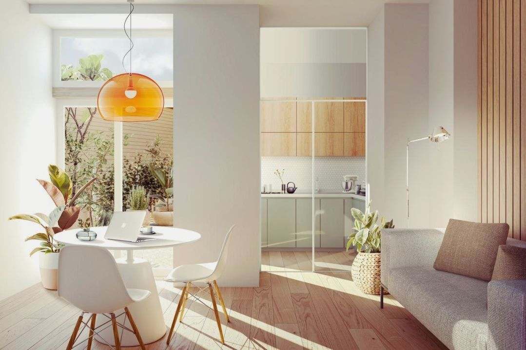 Sala ejecutiva con mesa oval